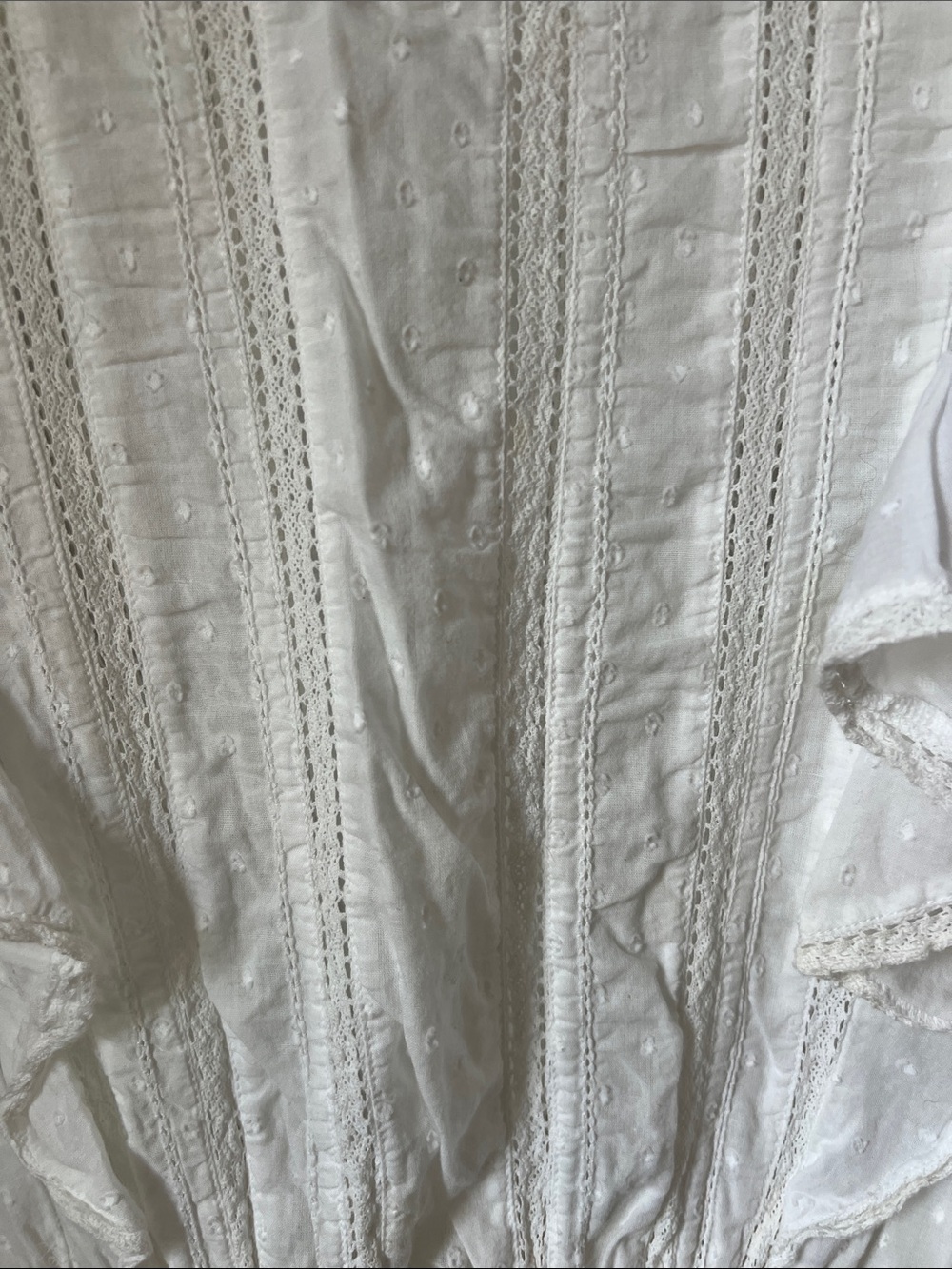 LoveShackFancy White Ruffled Swiss Dot Mini Dress - Picture 3 of 5
